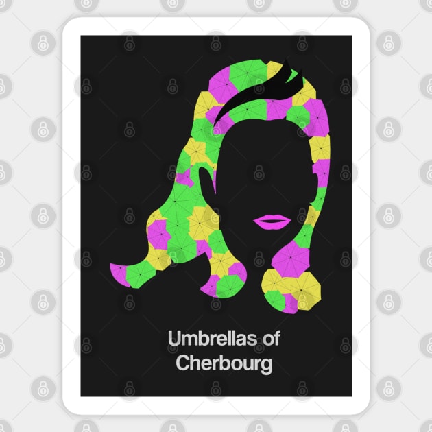 Umbrellas of Cherbourg movie fan art minimal french new wave Catherine Deneuve Jacques Demy Sticker by Rozbud